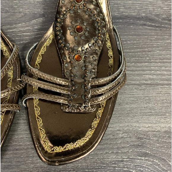 Dollhouse Womens Strappy Jewelled Heeled Sandals Sz 8 Boho Whimsy Fairycore FLAW - Picture 3 of 16